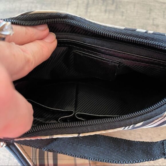 Black and Tan Plaid Boho Bag- Small - Picture 4 of 6